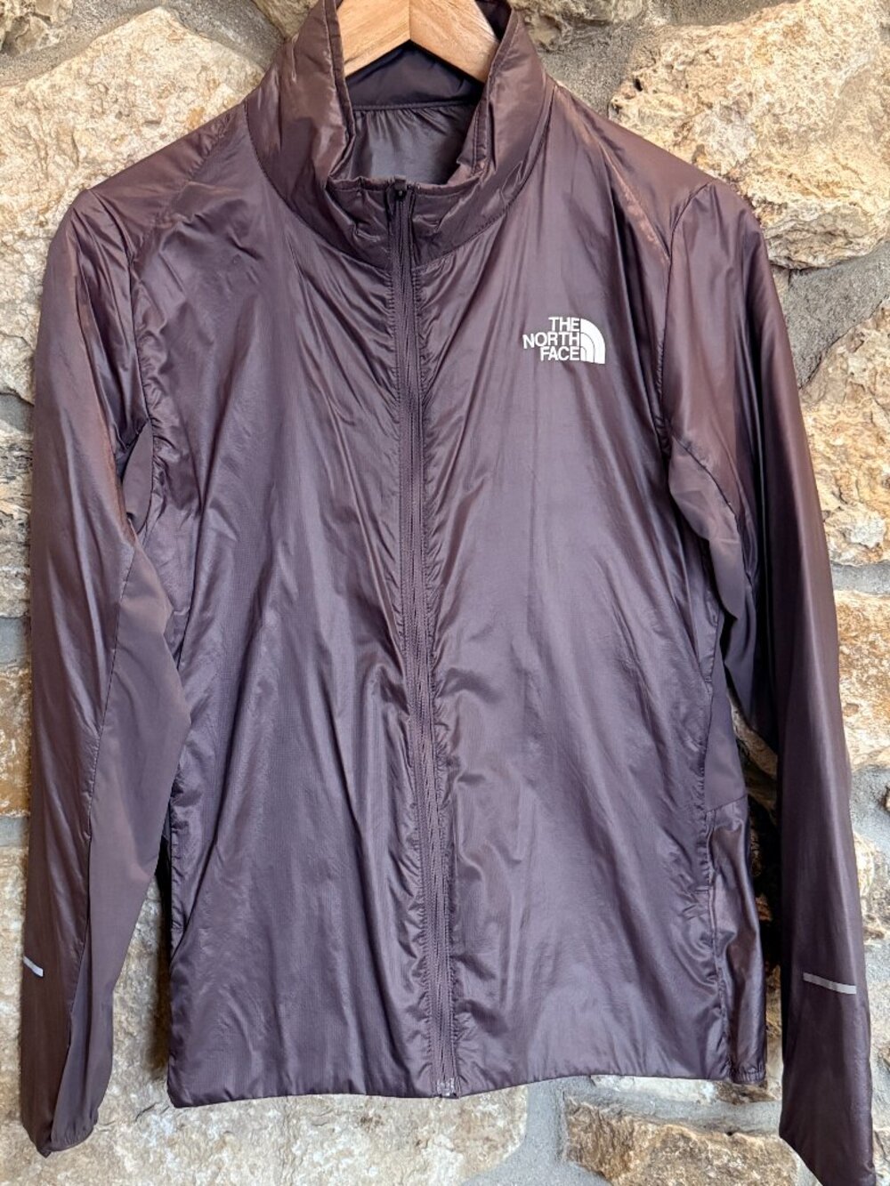 NF Women's Lightweight Metallic Purple Packable Windbreaker Jacket